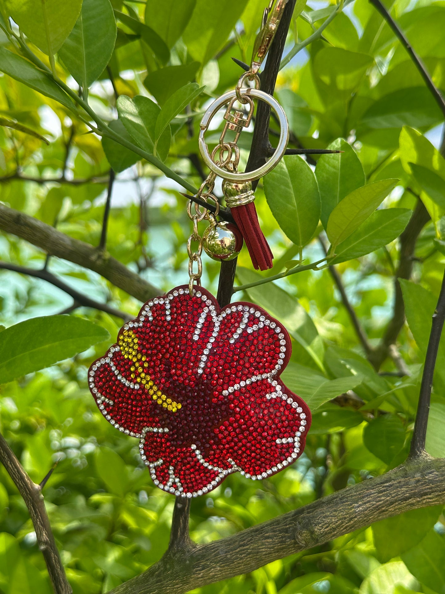 Llavero Brillante de Flor de Maga