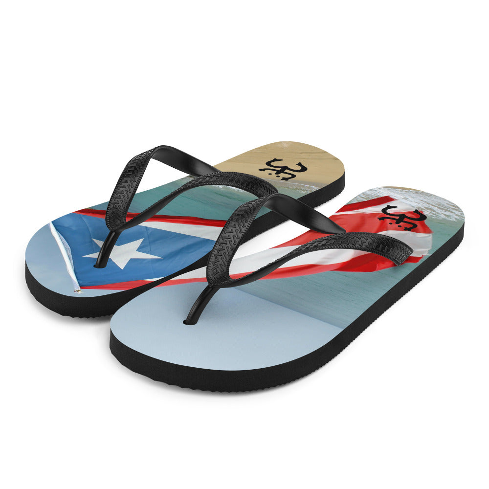 LA VERDADERA COMBI Puerto Rico Conmigo y el Coqui Taino Flip-Flops