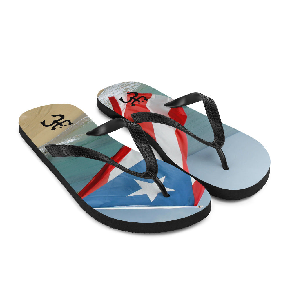 LA VERDADERA COMBI Puerto Rico Conmigo y el Coqui Taino Flip-Flops
