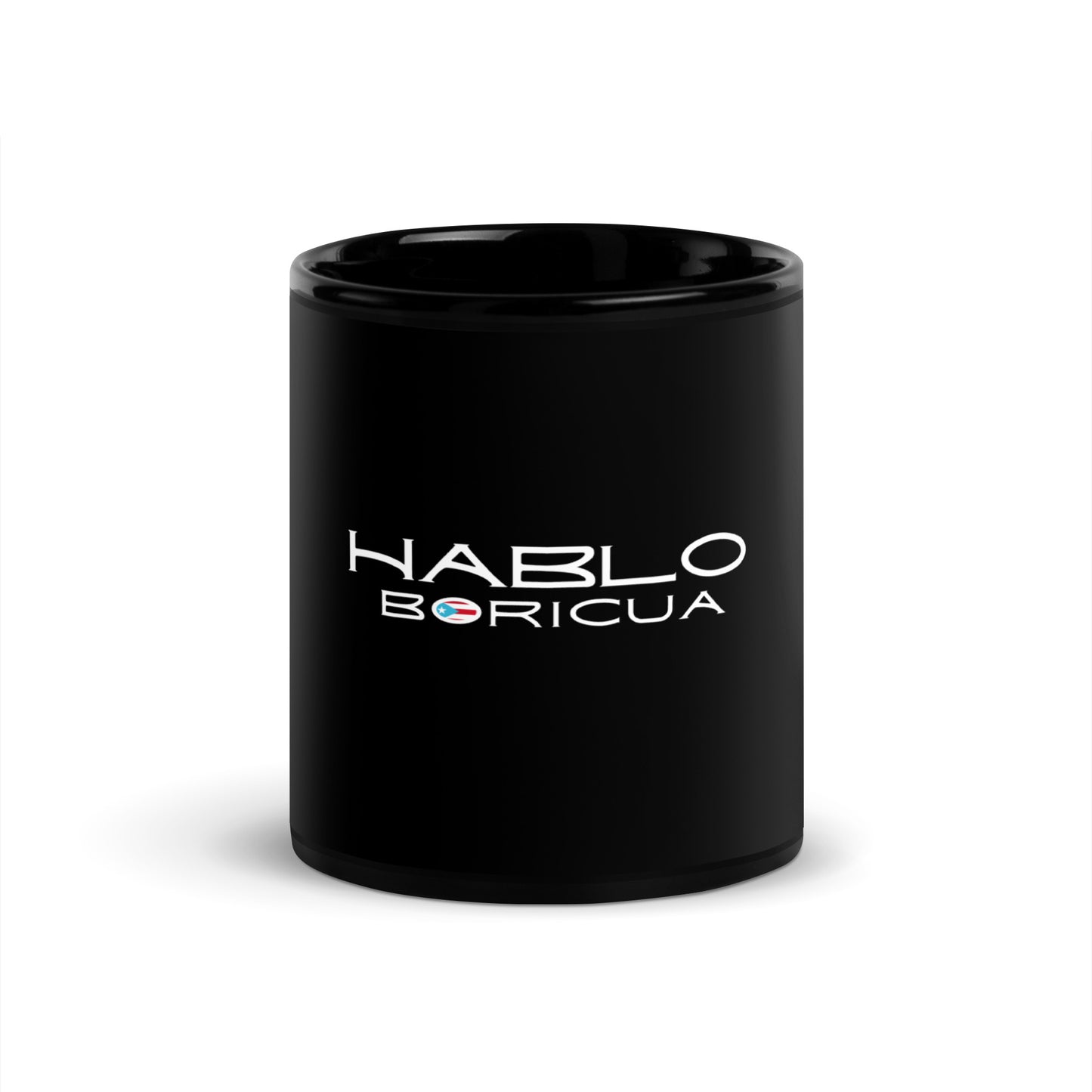 Hablo Boricua Black Glossy Mug