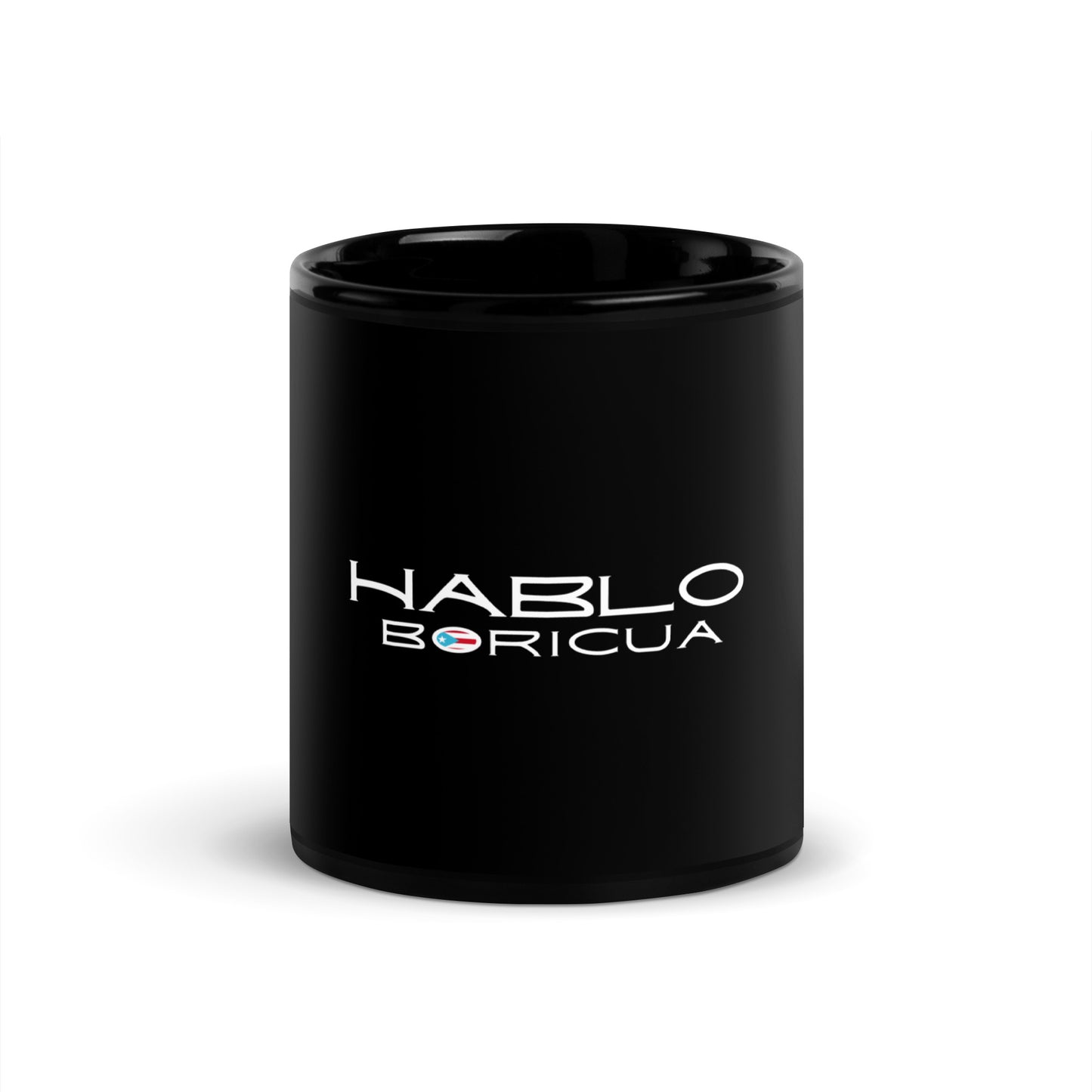 Hablo Boricua Black Glossy Mug