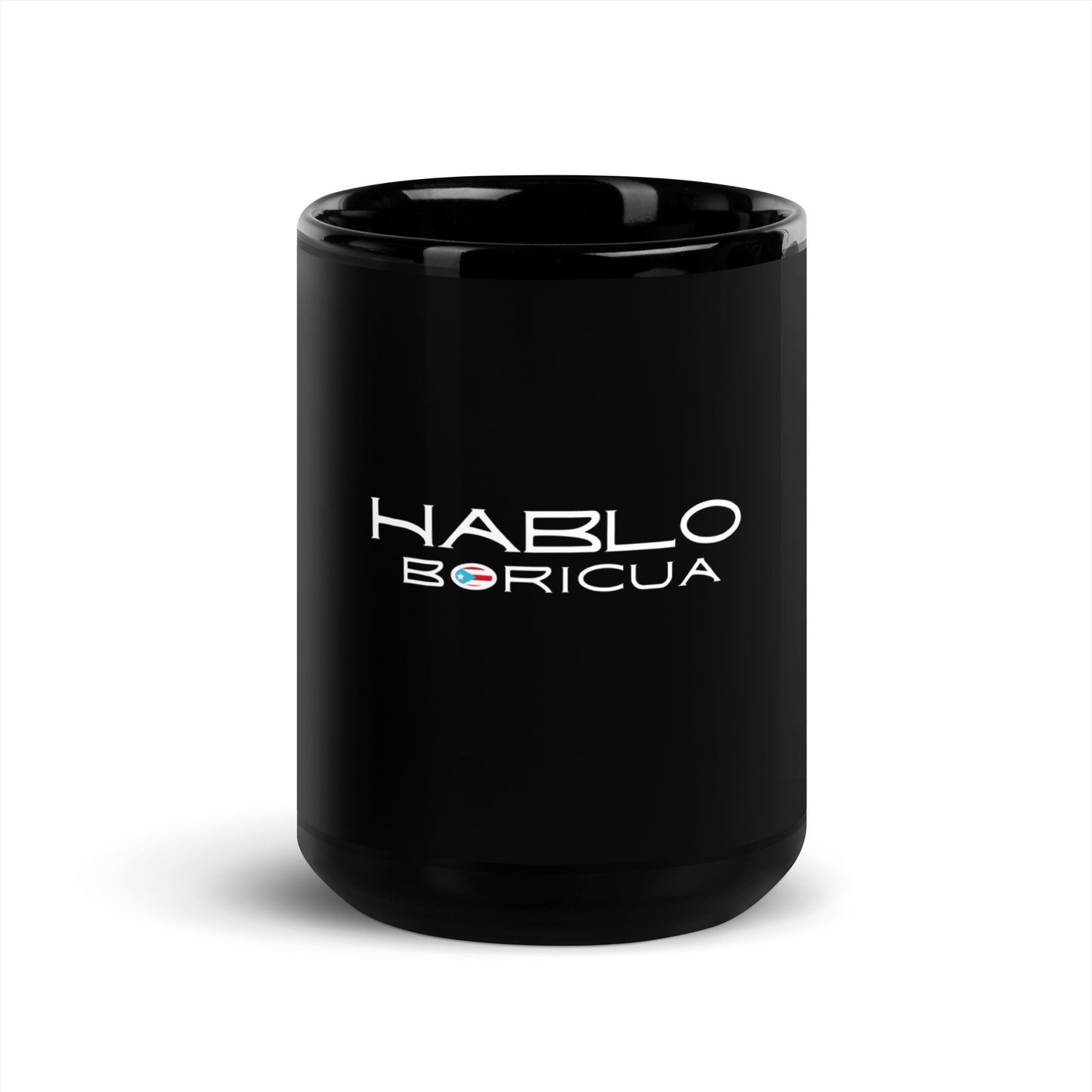 Hablo Boricua Black Glossy Mug