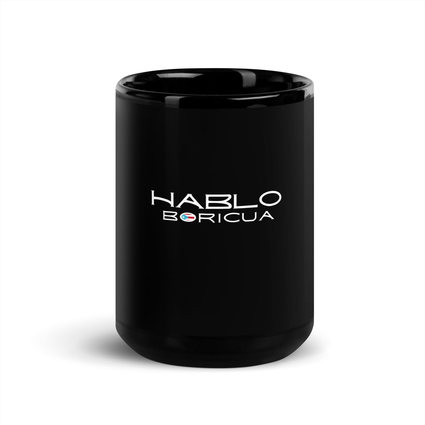 Hablo Boricua Black Glossy Mug