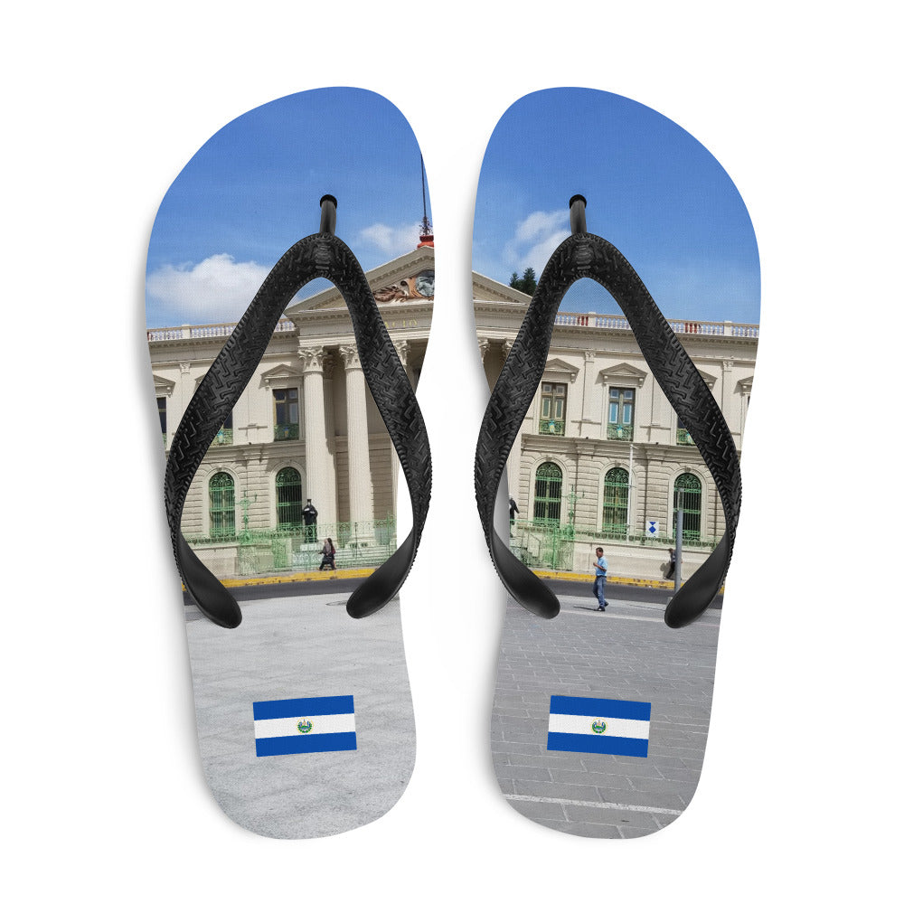 LA VERDADERA COMBI ! Centro Historico y su Bandera de El Salvador, Flip-Flops