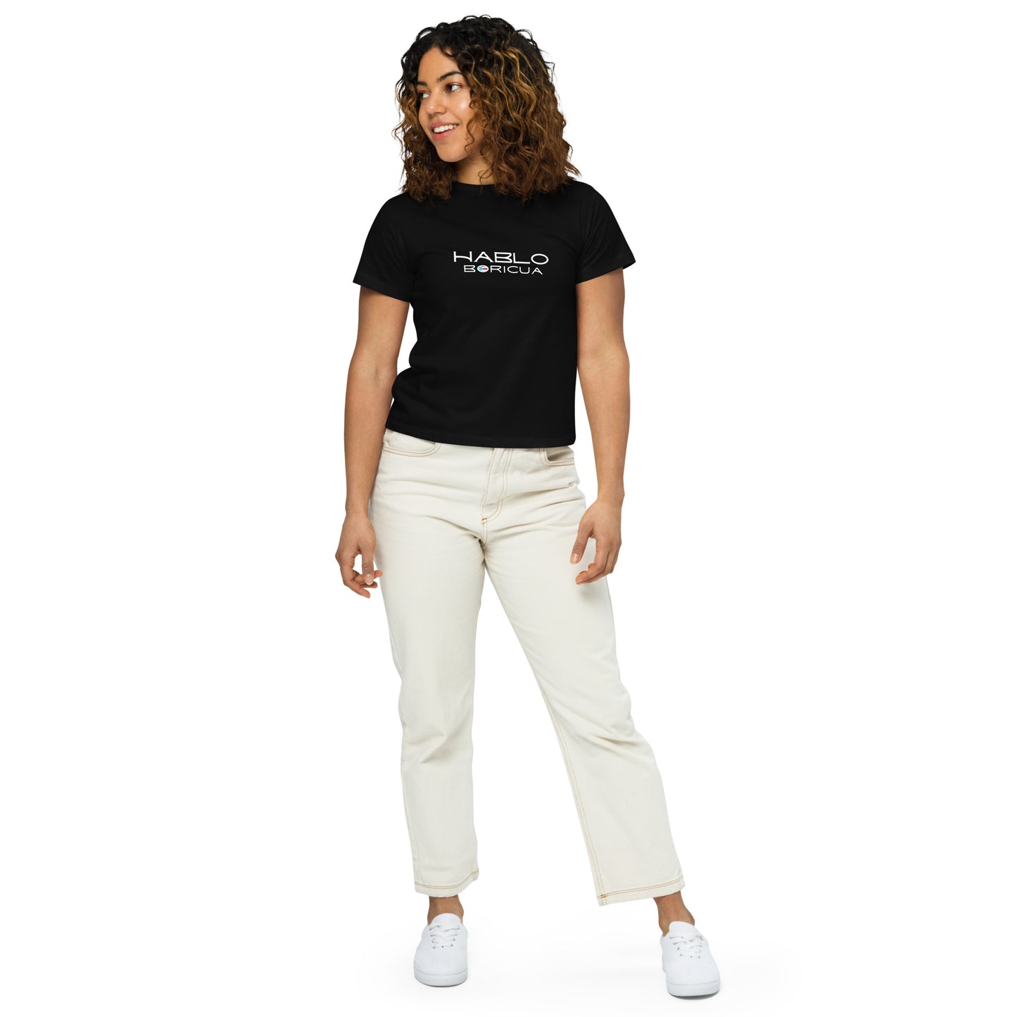 Hablo Boricua Women’s high-waisted t-shirt